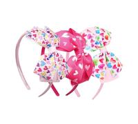 FRCOLOR 3 Pz fascia d'amore boppers fasce per la testa Fascia per bandana fasce ad arco con fiocco del costume per feste per ragazze poliestere