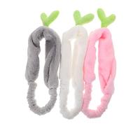 FRCOLOR 3 Pz fascia per germogli di soia fascia per con fiocco hair band hair ribbon cerchietto per il trucco fasce per la cura della pelle flanella