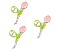 FRCOLOR 3 Pz Fermaglio Per a Tulipano Fermagli a Fiore Per Fermaglio Per Dietro Clip a Ganascia Per Molletta Per Da Donna Clip Di Fiori Lega