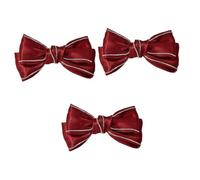 FRCOLOR 3 Pz Fermaglio Per Fermaglio Per Con Fiocco Fermagli Per Da Ragazza Per Da Sposa Forcina a Fiocco Fermagli a Nastro Raso Rosso