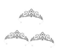 FRCOLOR 3 Pz re di strass barocco matrimonio costume bomboniere compleanno copricapo per banchetto delicata coroncina sposa elegante copricapo a oggetto diadema Silver