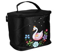 FRCOLOR 3 sacchetti per la biancheria, da donna, borsa da viaggio, per articoli da toeletta, borsa da donna, borsa da trucco, borsa da trucco quadrata, Nero , 24X20X16CM
