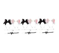 FRCOLOR 3 Set Di Cerchietti Per Con Orecchie Di Gatto Alla Moda Per Orecchie Da Cosplay E Set Di Collane 4 Pezzi * 3