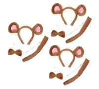 FRCOLOR 3 Set Di Copricapi Per Costumi Da Topo Cerchietti Per Code E Fasce Decorative Per Feste Per Giochi Di Ruolo Per Ragazzi E Ragazze