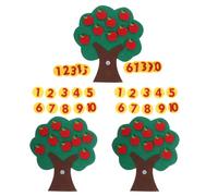 FRCOLOR 3 Set di Giocattoli Matematici a Forma di Albero di Mele in Feltro, Gioco di Abbinamento dei Numeri per La Scuola Materna E L'asilo, Giocattoli Didattici per La Prima Infanzia Montessori