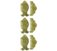 FRCOLOR 3 Set Gua Sha Massaggio Pettine Cuoio Capelluto Pietra Naturale Strumento Mal Di Testa Circolazione 2 Pz * 3