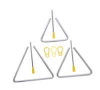 FRCOLOR 3 set Triangoli Musicali in Acciaio con Mazzuolo Strumenti Percussioni Orff per Apprendimento Ritmico - per Scuola dell'Infanzia e Attività di Gruppo