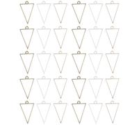 FRCOLOR 30 Pezzi Ciondoli Castone Triangolari in Lega Leggeri e Confortevoli per Kit per Creazione Gioielli e Processo DIY Cornice Vuota Colore Casuale