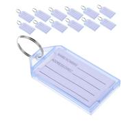 FRCOLOR 30 pezzi Portachiavi in Plastica Trasparente con Etichette Scrivibili Identificatori Chiavi per Valigie USB Animali Domestici e Borse Resistenti e Durevoli per e Hotel