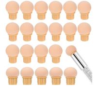 FRCOLOR 30 Pezzi Testine in Spugna Sostituibili per Pennelli Nail Art Ombre, Leggere e Facili da Usare, Materiale Plastico e Spugna per Nail Art Fai da Te e Saloni