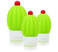 FRCOLOR 3pezzi Bottiglie Silicone Vuote Per Viaggi Contenitori Perdite Per Shampoo e Bagnoschiuma Toeletta Cactus