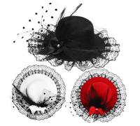 FRCOLOR 3pezzi Cappello Fascinator Per Donna Cappelli Eleganti Fascinator Per Eventi e Cappelli Vintage Da Sposa Da Banchetto Resistenti e Confortevoli
