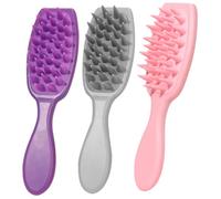 FRCOLOR 3pezzi Esfoliante Per Capelli in Silicone Pettine Per Shampoo Spazzola Massaggiante Per Capelluto Rimuove La Forfora Sebo in Eccesso Dei Capelli