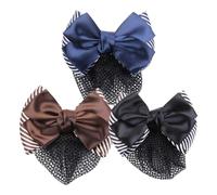 FRCOLOR 3pezzi Fermaglio Per Capelli Fiori Fiocco Snood Di Garza Lega e Resistente e Pratico Per Impiegati Di Banca Lavoro Scuola Feste e Appuntamenti