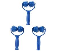 FRCOLOR 3pezzi Massaggiatore Manuale Roller Stick Blu Strumento Per Massaggio Focalizzato Su Schiena Spalle e Gambe Design Pratico e Facile Da Usare Superficie Levigata Per Comfort e