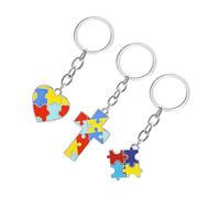 FRCOLOR 3pezzi Portachiavi Per Consapevolezza Autismo Chiave Ciondolo Appendere Portachiavi