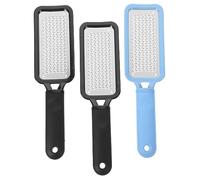 FRCOLOR 3pezzi Raspini Acciaio Inossidabile Strumenti Per Pedicure Doppia Faccia Per Rimuovere La Morta e Levigare Piedi Nero e Blu Utensili Per Dei Piedi Professionali e Domestici