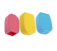 FRCOLOR 3pezzi Spazzola Lavaggio Silicone Mini Washboard Morbida Mano Per Bucato Pulizia Di Capi e Tessuti Multifunzione Per Collo e Polsini Colorata Azzurro Giallo