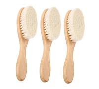 FRCOLOR 3pezzi Spazzola Per Capelli in Legno Per Ragazzo Ragazza Ragazza Con Setole Morbide Per Bagnetto Strumento Per Del Capelluto e Massaggio Adatto Per Pulizia Delicata e Districamento
