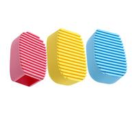 FRCOLOR 3pezzi Spazzola Per Lavare i Vestiti Lavare Portatile in Silicone Colori Giallo Per Pulizia Colletti Polsini Calze e Macchie