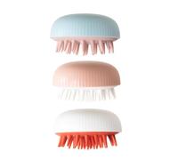 FRCOLOR 3pezzi Spazzola Per Shampoo in Silicone Pettine Massaggiatore Per Capelluto Doppio Uso Per Lavare i Capelli in Casa Sicura e Durevole