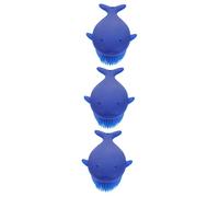 FRCOLOR 3pezzi Spazzola Silicone Per Massaggio e Esfoliazione Per Ragazza Accessorio Bagno Per Dei e Della Design Ergonomico e Facile Usare Colore Blu
