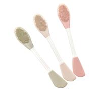 FRCOLOR 3pezzi Spazzola Viso in Silicone Per Maschera Scrubber Viso Testa Doppia Applicatore Per Maschere Facciali Strumento Di Bellezza
