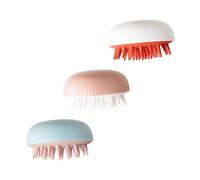FRCOLOR 3pezzi Spazzole Per Shampoo e Del Capelluto Silicone Per Massaggi e Adatta Per Ricci Spessa e Uso Secco e Bagnato