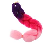 FRCOLOR 3pezzi Treccia Sintetica Sfumata Per Donna Estensione Lunghe Rosso e Rosa Perfetta Per Stile Quotidiano e Occasioni Speciali