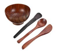 FRCOLOR 4 pezzi Ciotole Maschera in Legno per Cura della Strumenti DIY Leggeri e Resistenti per Uso Domestico e Viaggi come Regalo per Donne
