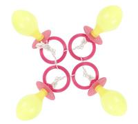 FRCOLOR 4 Pezzi Ciuccio Gigante Rosa in Plastico Riutilizzabile per Costume Halloween e Party Cosplay Accessorio Divertente e Realistico per Adulti