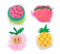 FRCOLOR 4 Pezzi Di Frutta A Forma Di Bagno Da Bagno Di Fiori Soffio Spugna Per Lavaggio Del Corpo Spugna Da Bagno Swirl Spugna Da Bagno Scrub Corpo Spugna Giocattolo