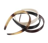 FRCOLOR 4 Pezzi Fasce Capelli Sottili Strisce Vintage Accessori Antiscivolo con Denti per Donna Fasce Resilienti Rosso Scuro Nero Crema Tartarugato per Uso Quotidiano e Casual