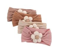 FRCOLOR 4 Pezzi Fasce per Capelli Bambina Elastiche con Fiore Turbante Confortevole per Ragazzo Ragazza Accessori Floreali per Neonate e Fascia Sicura e Versatile per Ogni Occasione