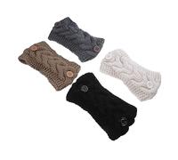 FRCOLOR 4 Pezzi Fasce Per Capelli Invernali Donna Con Nodo Bottoni Copri Orecchie Morbidi e Caldi Per Sport All Aperto e Feste Natalizie Colori Vari