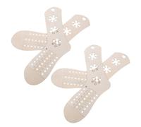 FRCOLOR 4 Pezzi Legno Forma per Calzini Originale, Riutilizzabile, | Ufficio e Casa, Beige, Modello Allungabile per Lavorazioni a Maglia e Uncinetto, Natalizio