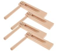 FRCOLOR 4 Pezzi Nacchere Rotanti in Legno per Giocattoli Percussione Manuali Sicuri e Resistenti Strumenti Musicali Educativi per Stimolare Creatività e Attenzione