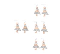 FRCOLOR 4 Pezzi Orecchini Pendenti Albero di Natale Due in Bianco K e Accessori per Natale e Capodanno Natalizi Eleganti