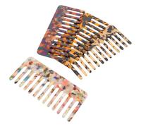 FRCOLOR 4 pezzi Pettini Denti Larghi Antistatici in Acetato per Capelli Spessi e Ricci Pettini Francesi Eleganti con Motivi Colorati per Districamento Delicato e Styling Liscio