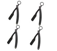 FRCOLOR 4 Pezzi Portacoltelli Pieghevole Per Parrucchiere E Rasatura Barba Rasoio Viso Calvo Rasoio Manuale Rasoio Setole Rasoio Vintage Naso Trimmer Uomo Lama Rasoio Elettrico