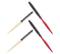 FRCOLOR 4 Pezzi Spazzole Rotonde per Capelli con Manico in Legno Pettini Arricciacapelli Resistenti al Calore per Ricci e Capelli Spessi Rulli in Alluminio Portatili per Styling Frangia e