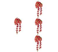 FRCOLOR 4 Pz accessorio per a campana nappa barrette forcine fermaglio per in stile giapponese donne parà ventilatore accessori bambina fermaglio con nappa lunga lega rosso