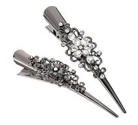 FRCOLOR 4 Pz Clip a becco d'anatra in cristallo barrette hair pin hair clips hair bow Fermaglio per acconciature coccodrillo fermagli per con strass molletta da sposa Forcina lega