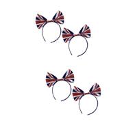 FRCOLOR 4 Pz Copricapo Della Bandiera Dell'inghilterra Fiocco Per Union Jack Fasce Per Il Trucco Bandiera Britannica 4 Luglio Accessori Fascia Con Bandiera Britannica Arco