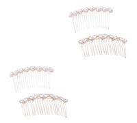 FRCOLOR 4 Pz pettine di perle accessori per con strass pettine per la sposa accessori per da sposa pettine per da sposa pettine in lega perla Corea del Sud a71