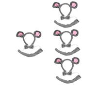 FRCOLOR 4 Set Copricapo Di Ratto Orecchie Fascia Coda Copricapo Di Orecchie Di Animali Cerchio Per Con Orecchie Di Animale Fascia Per Orecchie Da Topo Di Halloween Tessuto