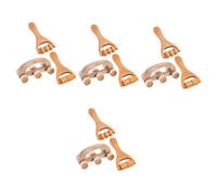 FRCOLOR 4 Set Set Massaggiatore Rulli Pressori Manuali A Forma Di Cuore Gabbia Di Protezione Della Parete Del Soffitto Massaggiatore Portatile Districante Di Legno 3 Pezzi * 4