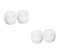 FRCOLOR 4 Set Talco Per Bambini Valigetta Dispenser Di Talco Per Il Corpo Custodia in Polvere Per Spolverare Piumino Per Neonato Abito Bambino Soffice Crema Bianca Plastica Pp