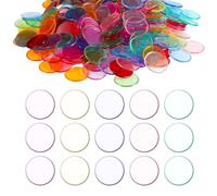 FRCOLOR 400 Gettoni Bingo Trasparenti Colorati Marcatori Riutilizzabili per Giochi Carte Apprendimento Matematico e Attività Didattiche