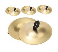 FRCOLOR 4paio Cembali Da Dito Per Danza Del Ventre Mini Piatti Da Mano in Ottone Strumenti Musicali Per Feste Danza Spettacoli e Pratica Per Ragazza e Adulti